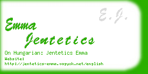 emma jentetics business card